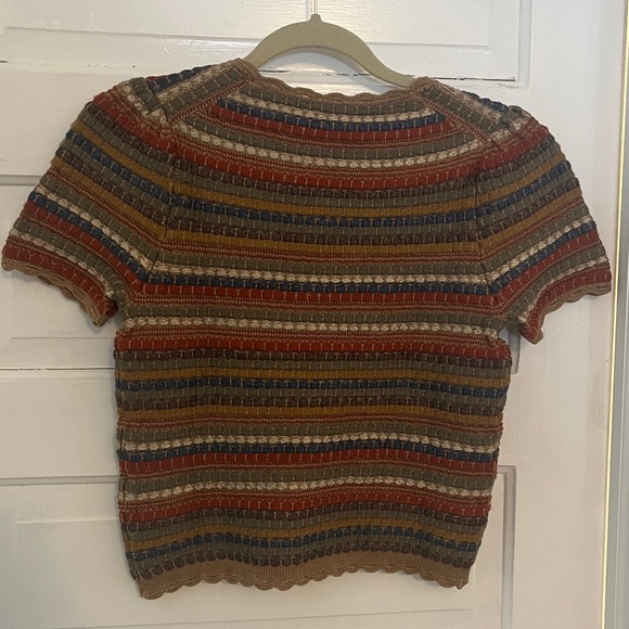 NWOT Double RL Ralph Lauren Crochet Trim Jacquard Sweater - Picture 4 of 6